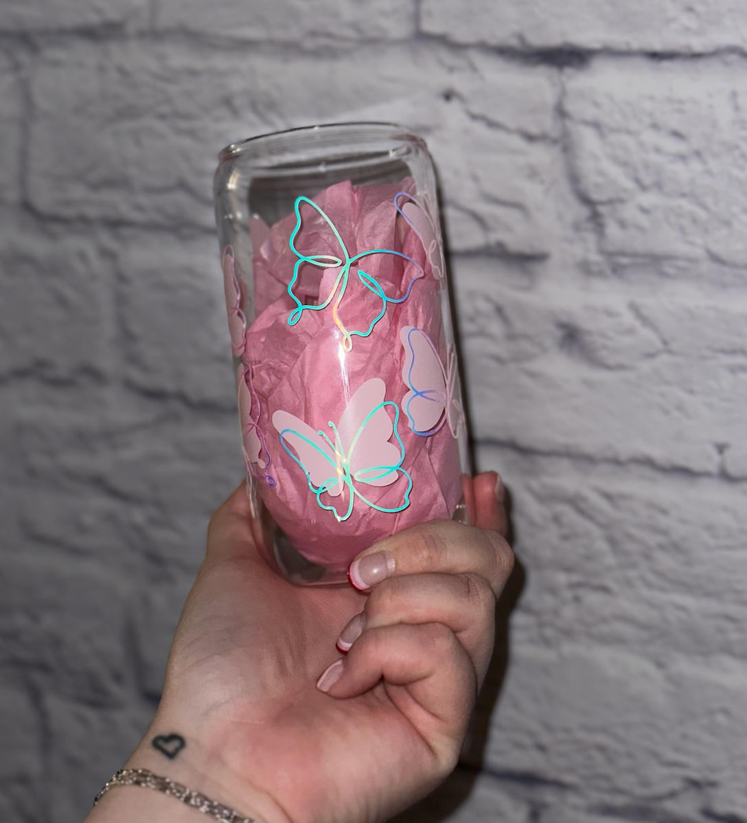 butterfly // glass 16oz cup