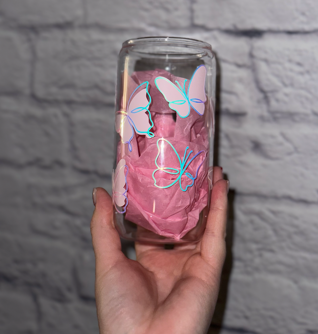 butterfly // glass 16oz cup